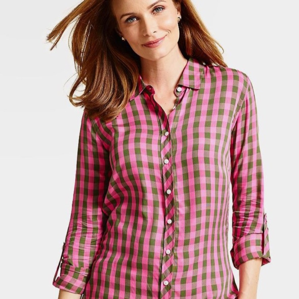 Talbots Gingham Top